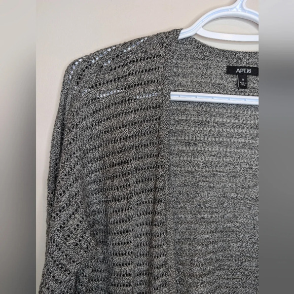 Apt. 9 Grey Knit Open Front Longer Cardigan Sweater Women Medium - Picture 7 of 8